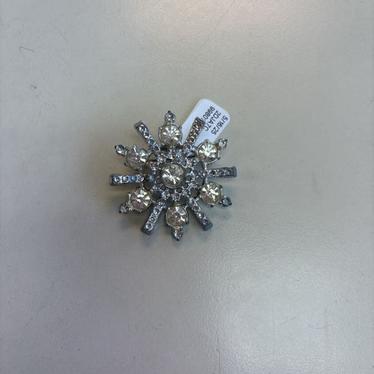Vintage Clear Rhinestone Sunburst Brooch