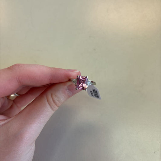 Sterling Silver Pink Stone Ring 7