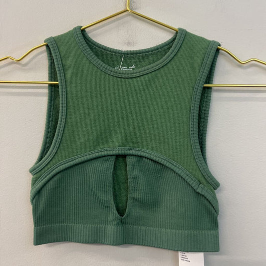 Out From Under Green Ribbed Cropped Tank Top Extra Small/ Small