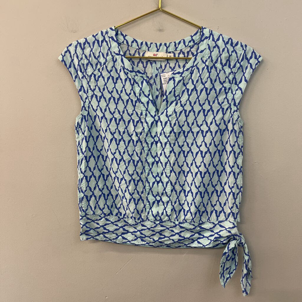 Vineyard Vines Blue Print Short Sleeve Top 00