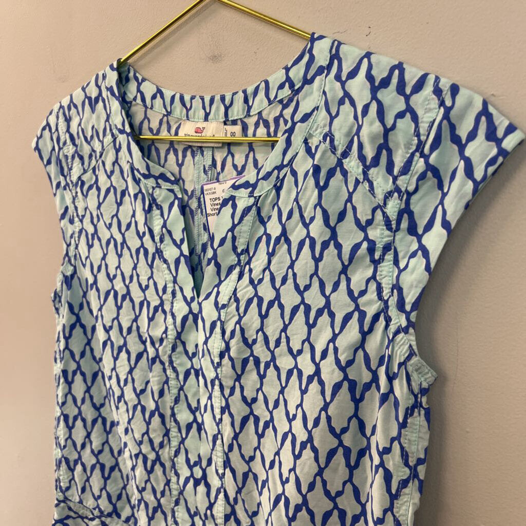 Vineyard Vines Blue Print Short Sleeve Top 00