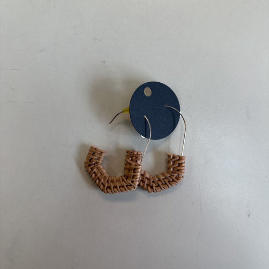 Gold/ Brown Raffia Statement Earrings