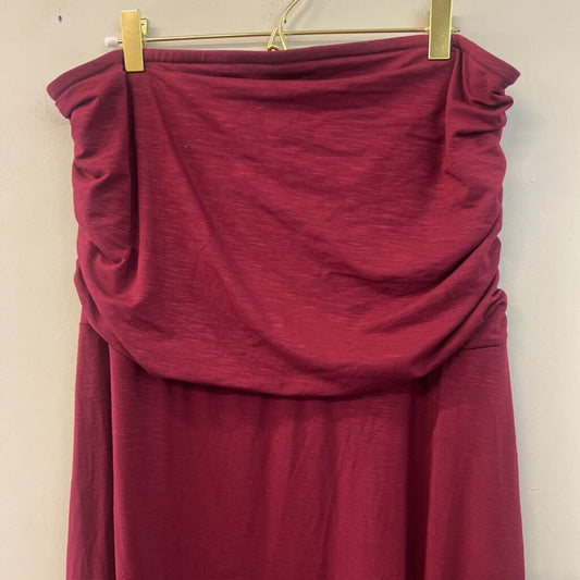 J Jill Burgundy Strapless Maxi Dress Medium