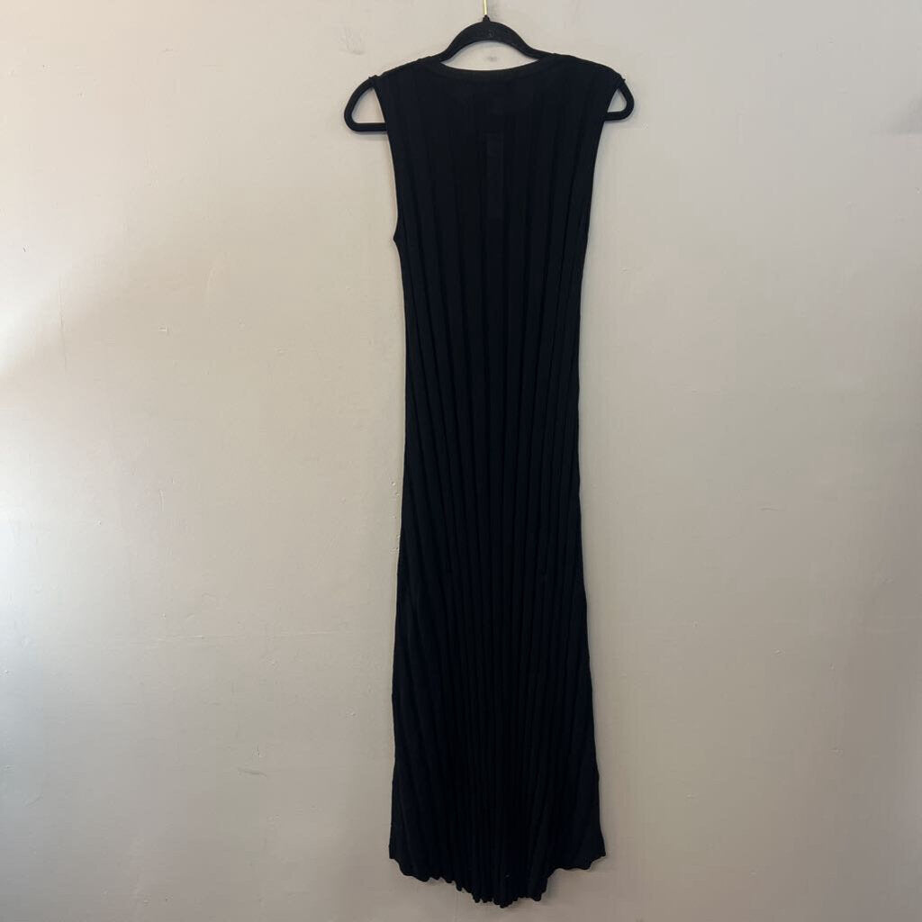The Workshop Black Knit Ribbed Tank Maxi Dress Large