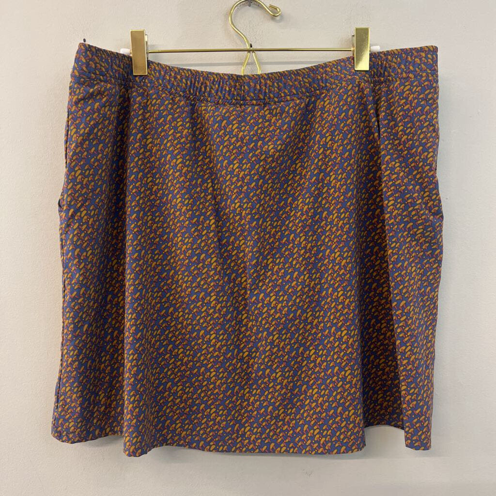 Toad and Co Blue/ Brown Print Skort Extra Large