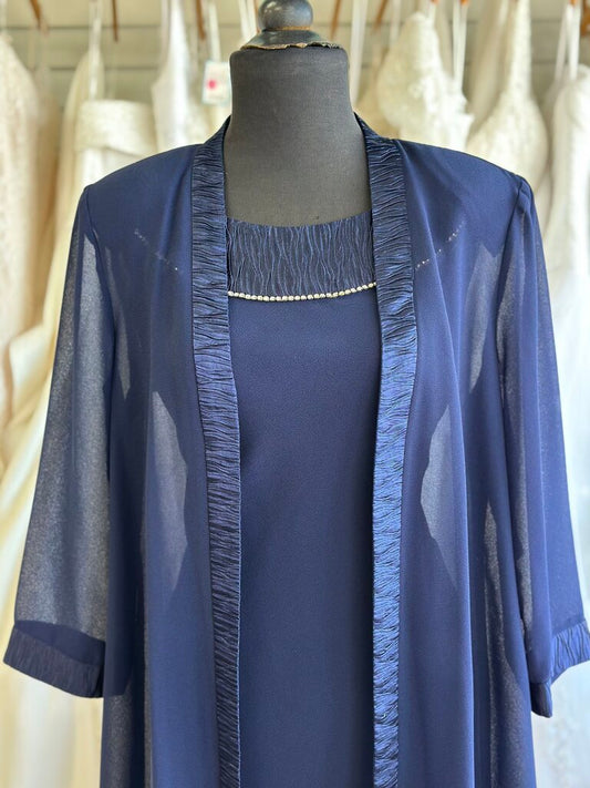 Le Bos Navy Short Formal Dress With Jacket