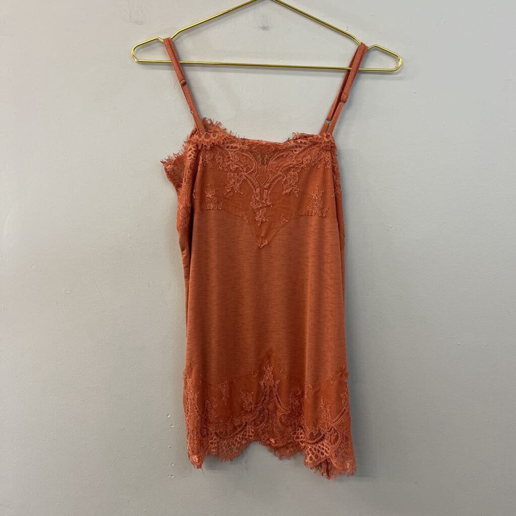 Willow Root Orange Lace Edge Tank Top Extra Smal