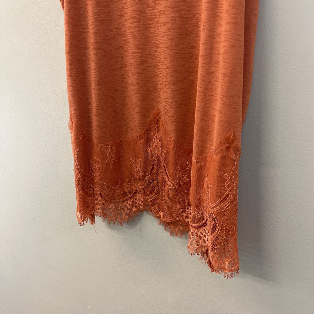 Willow Root Orange Lace Edge Tank Top Extra Smal