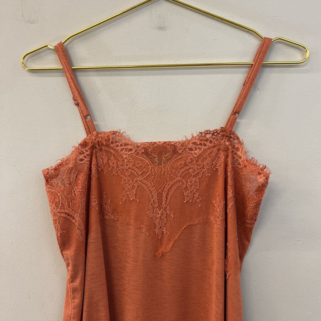 Willow Root Orange Lace Edge Tank Top Extra Smal