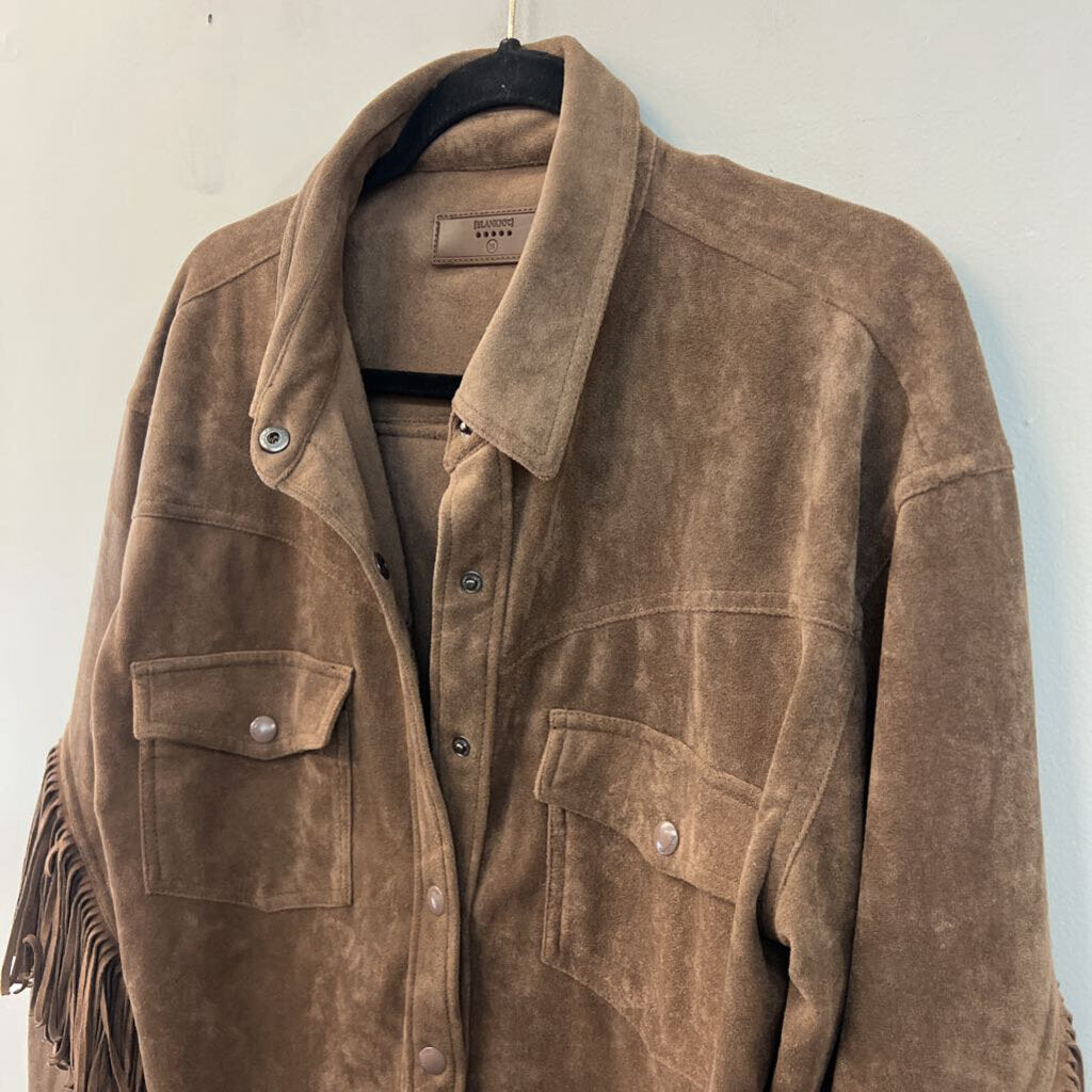 Blank NYC Brown Suede Fringe Jacket Medium