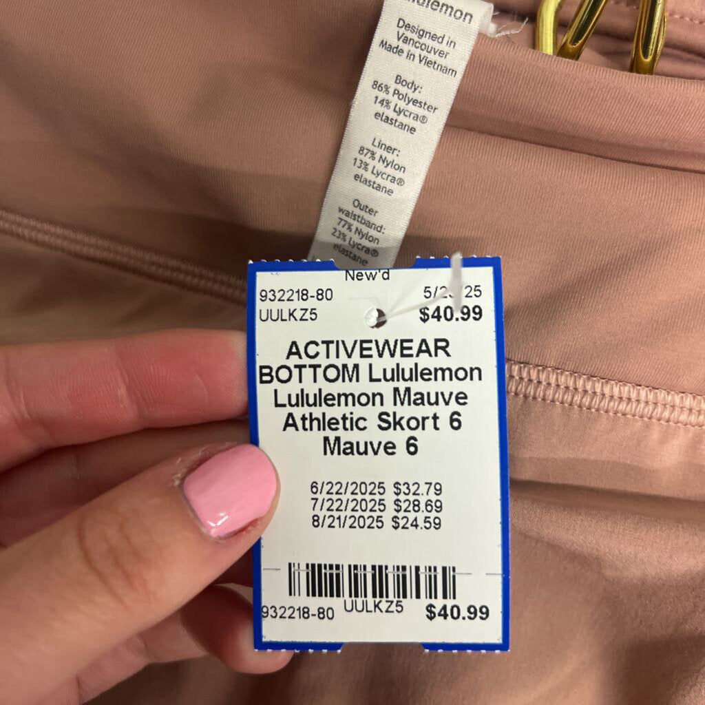 Lululemon Mauve Athletic Skort 6