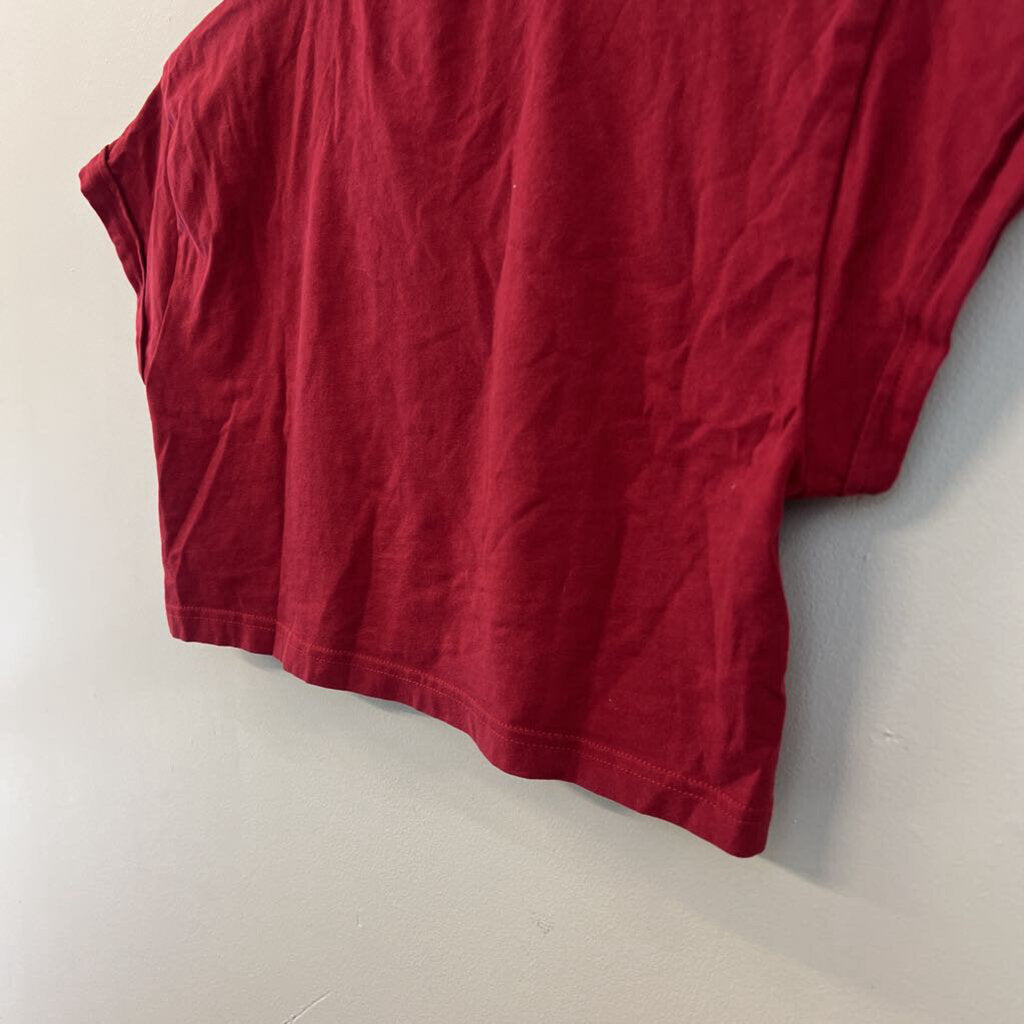 Gym Shark Red/ Black Logo Cropped Short Sleeve Tee Extra Small