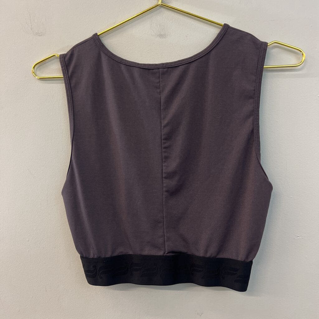 Fabletics Grey/ Black Cropped Tank Top Small