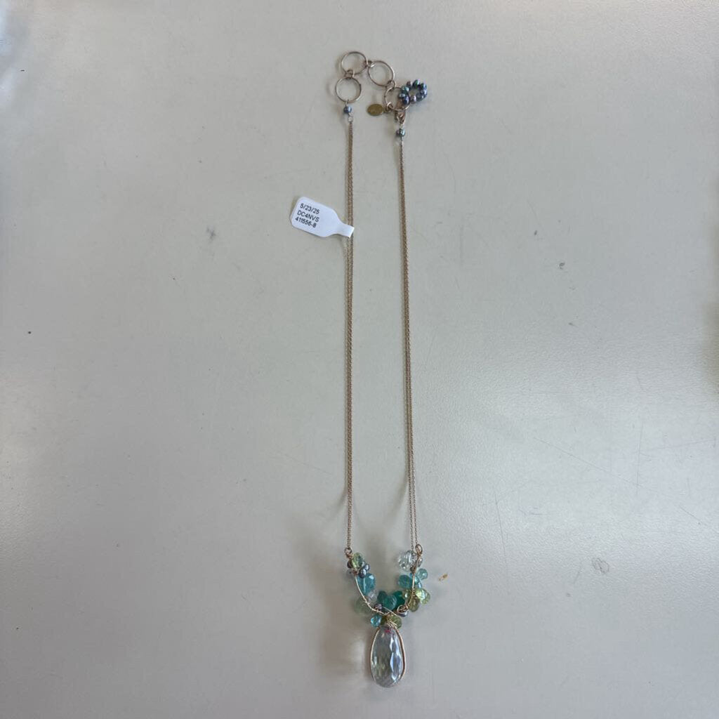 Anne Vaughan Clear Stone Cluster Necklace