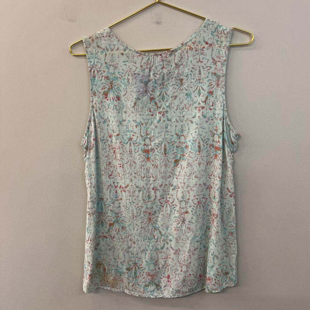 Crosby Blue/ Multi Print tank Top 1