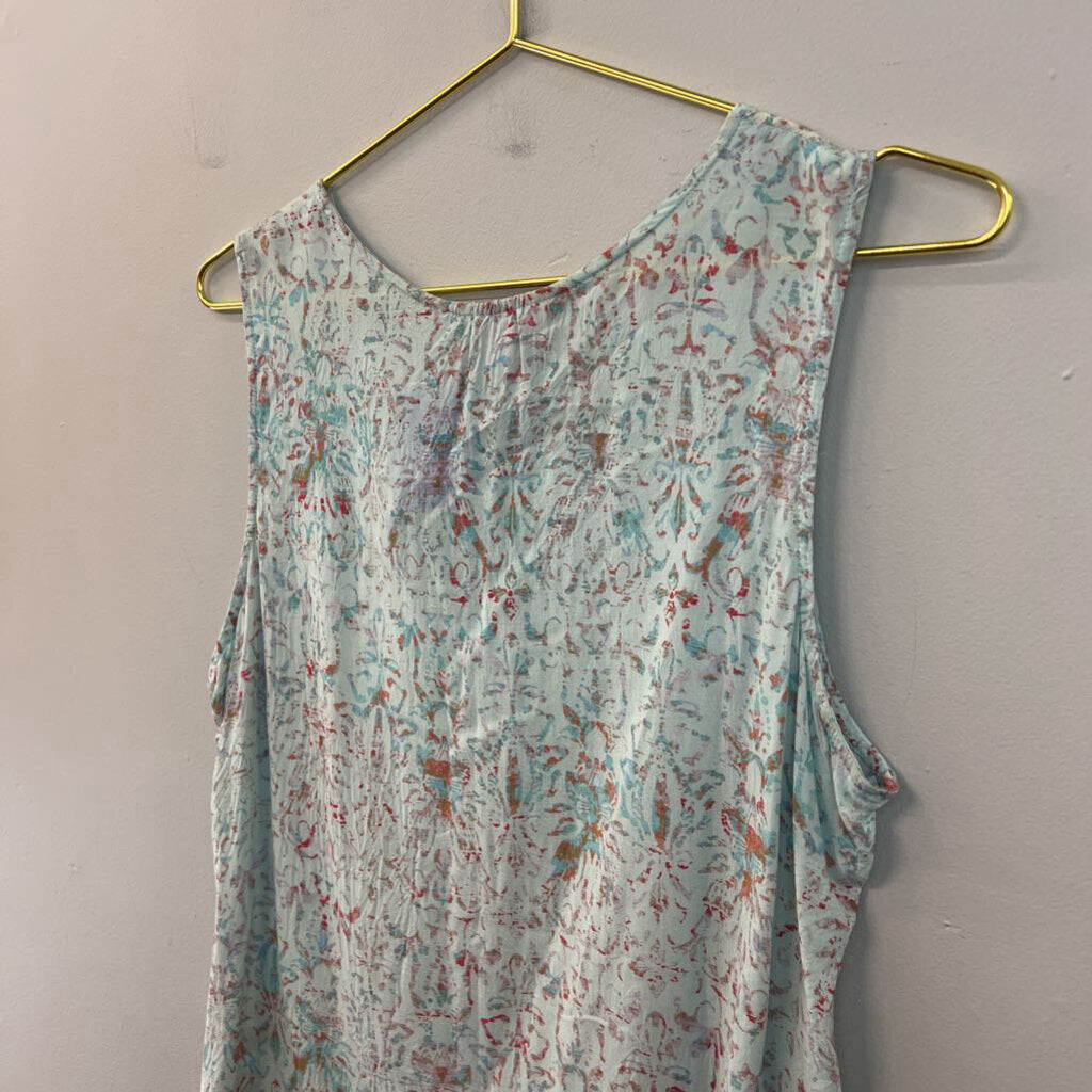 Crosby Blue/ Multi Print tank Top 1