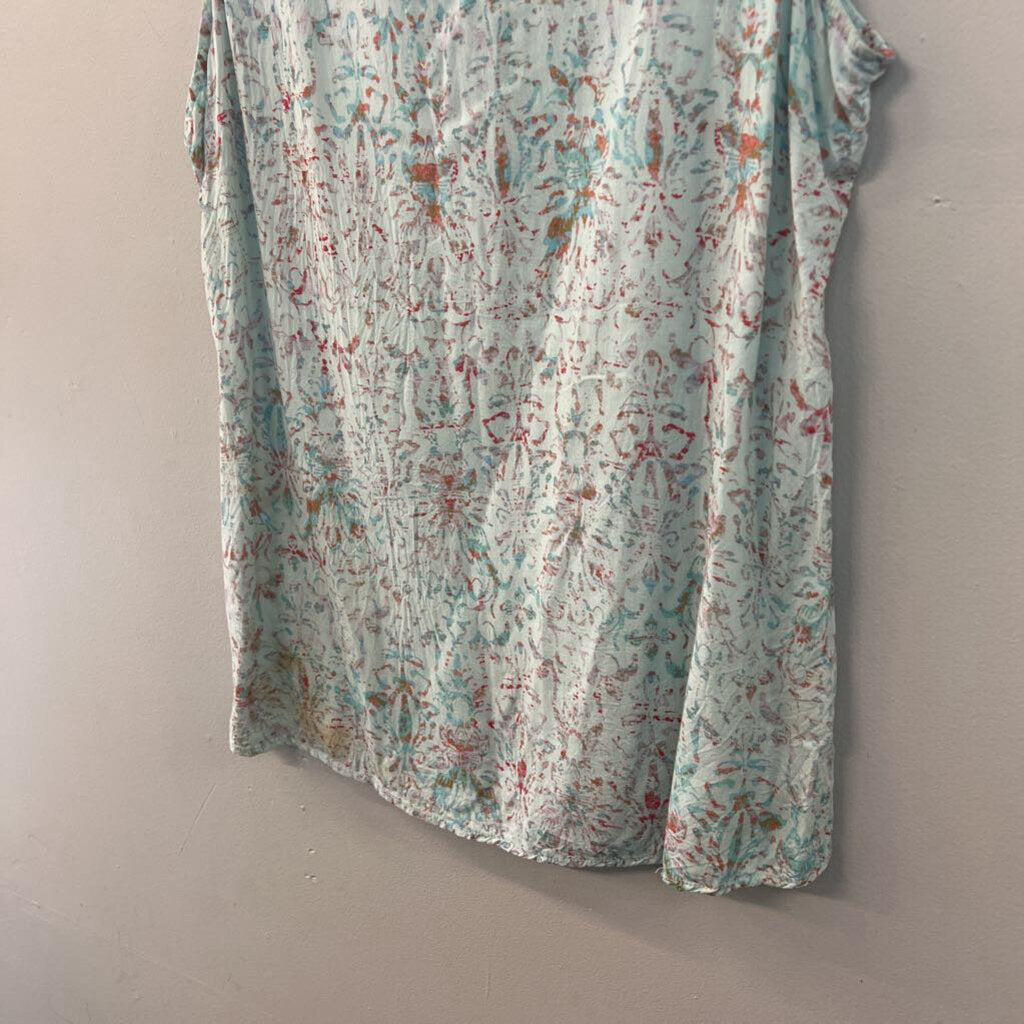 Crosby Blue/ Multi Print tank Top 1