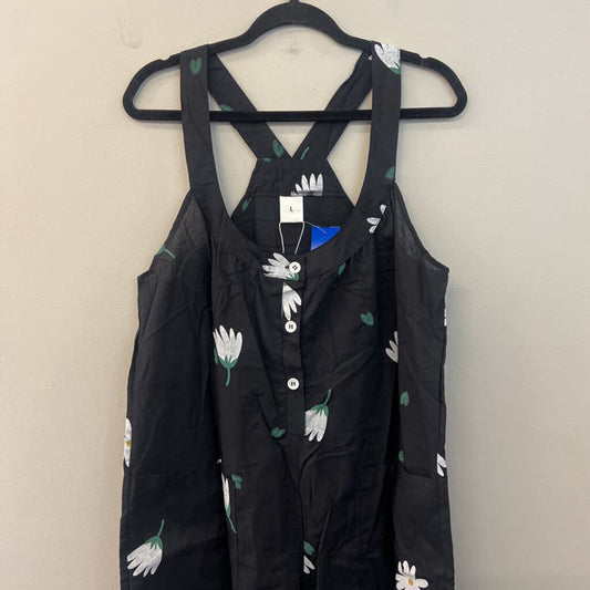 Camisa Black/ Multi Flower Print Wide Leg Jumpsuit Large