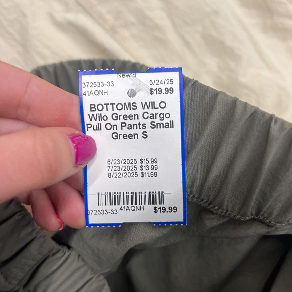 Wilo Green Cargo Pull On Pants Small