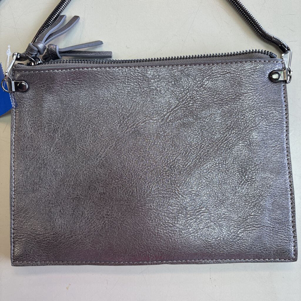 Metallic Silver Crossbody Purse
