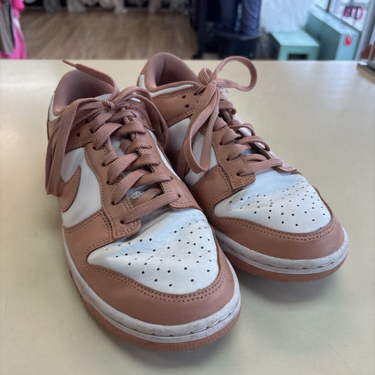 Nike White/ Pink Dunk Low Sneakers 10