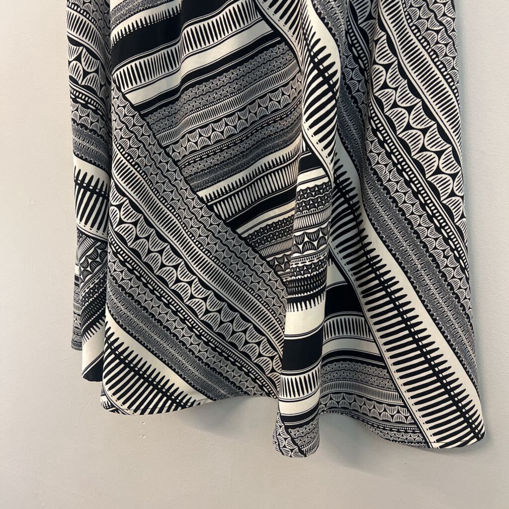 Black/ White Print Midi Skirt Extra Small