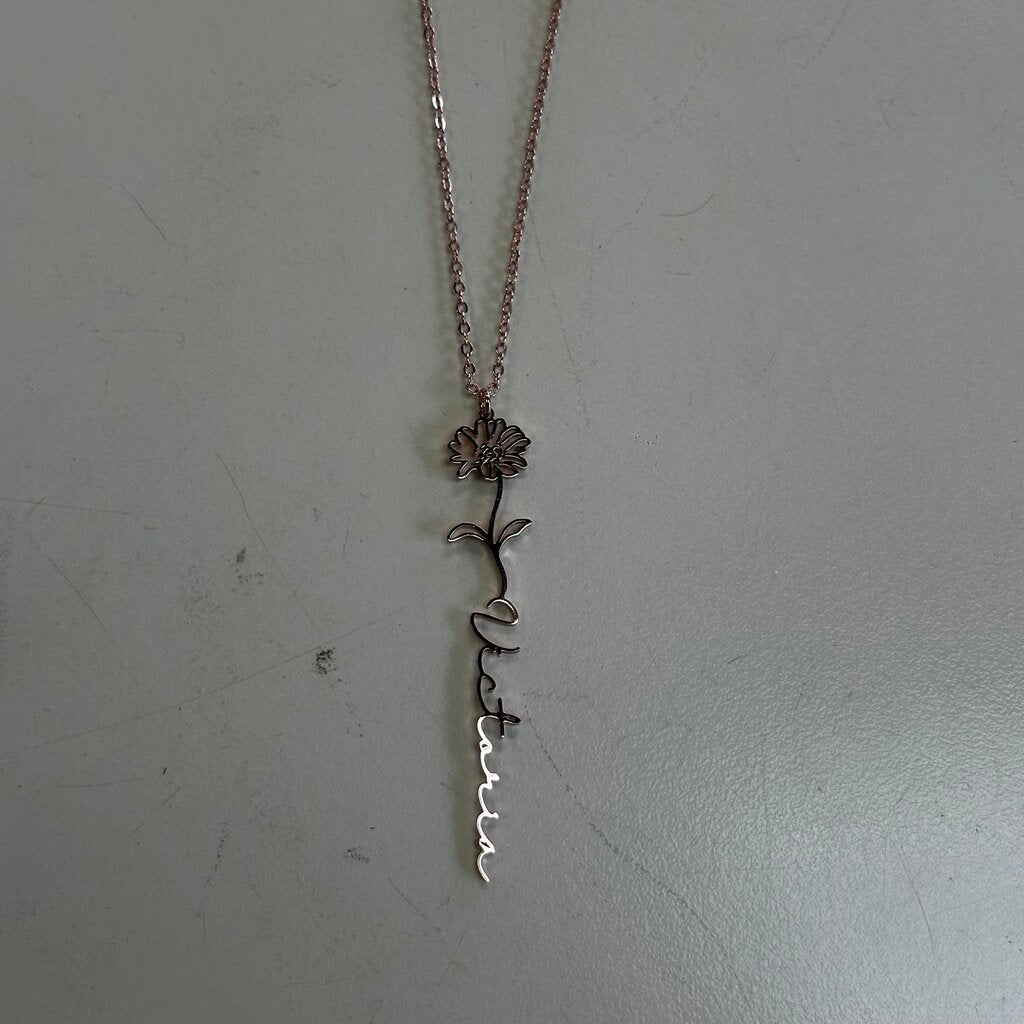 Rose Gold Flower 'Victoria' Pendant Necklace