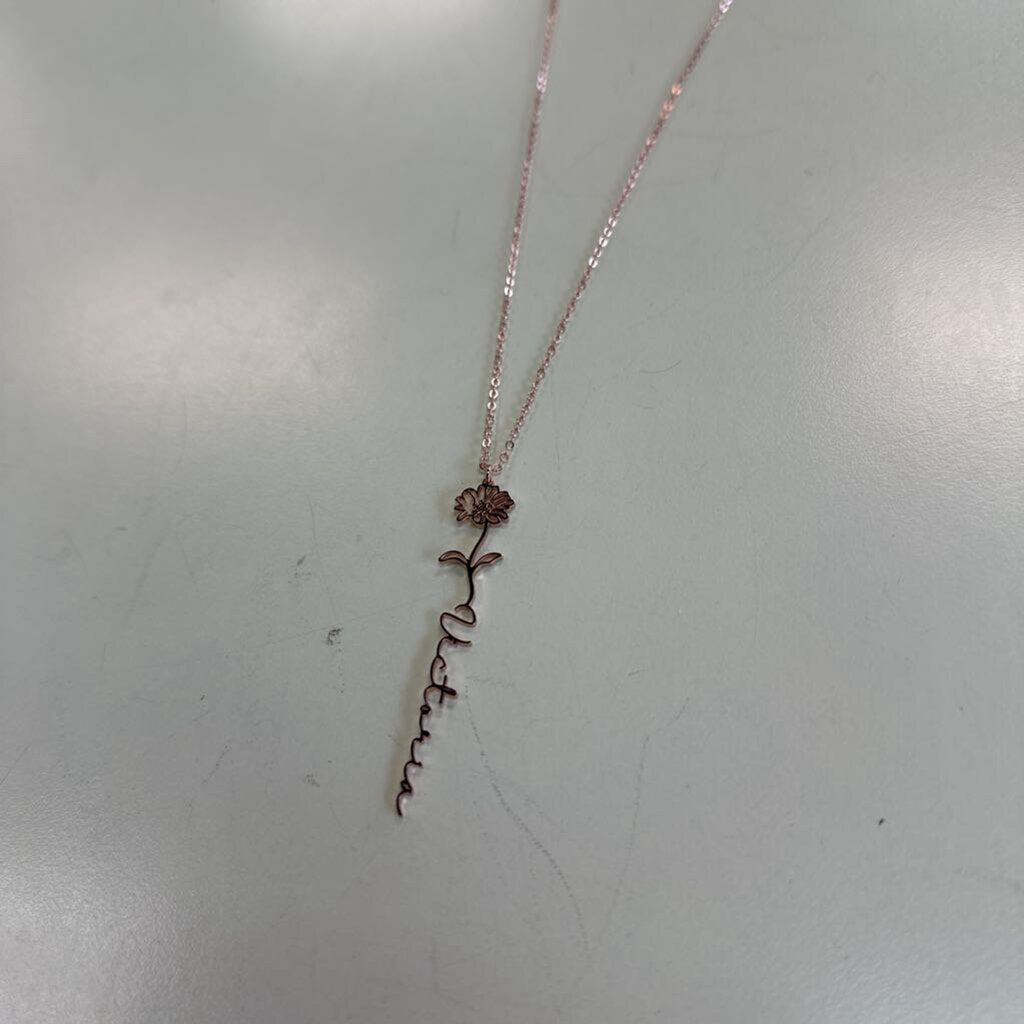 Rose Gold Flower 'Victoria' Pendant Necklace