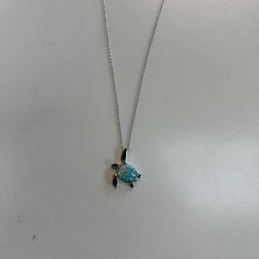 Silver/ Blue Turtle Pendant Necklace