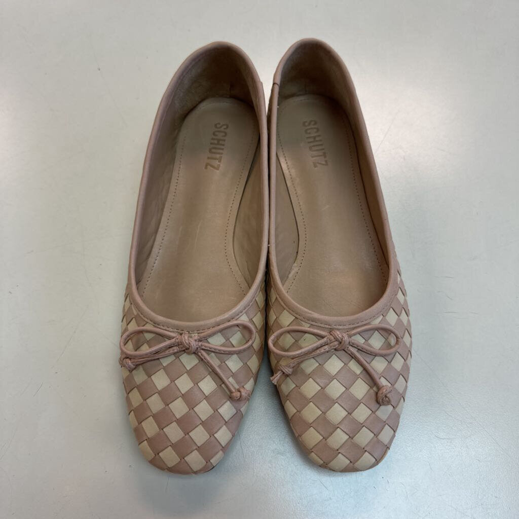 Schutz Arissa Brown Woven Leather Flats 8