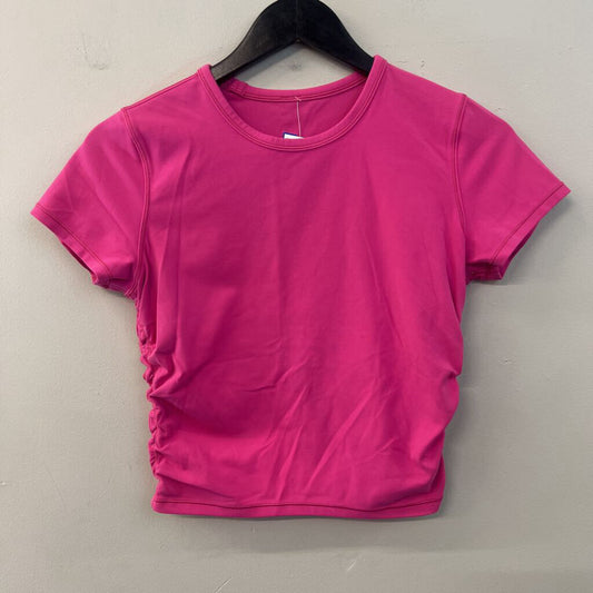 Lululemon Pink Short Sleeve Ruched Side Crop Top Medium