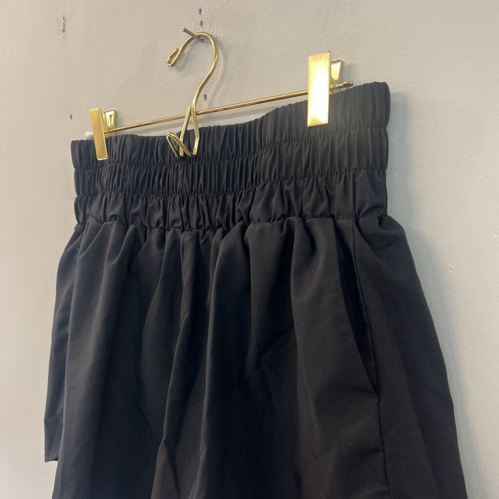 Black High Waisted Athletic Shorts Large