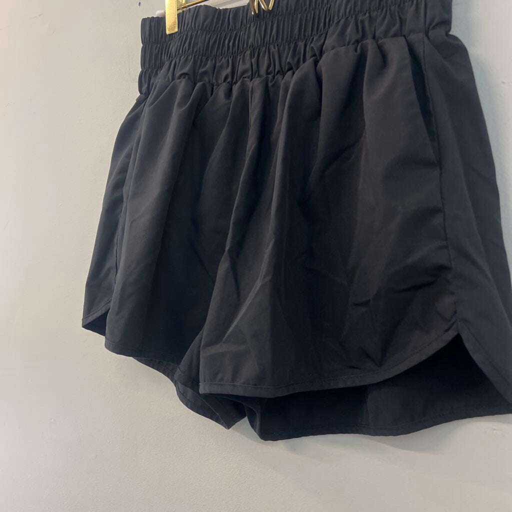 Black High Waisted Athletic Shorts Large