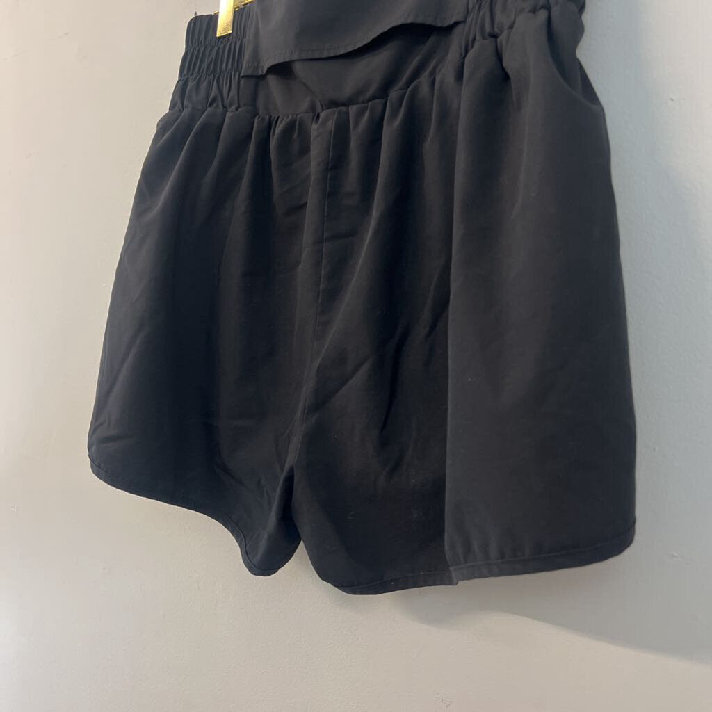 Black High Waisted Athletic Shorts Large
