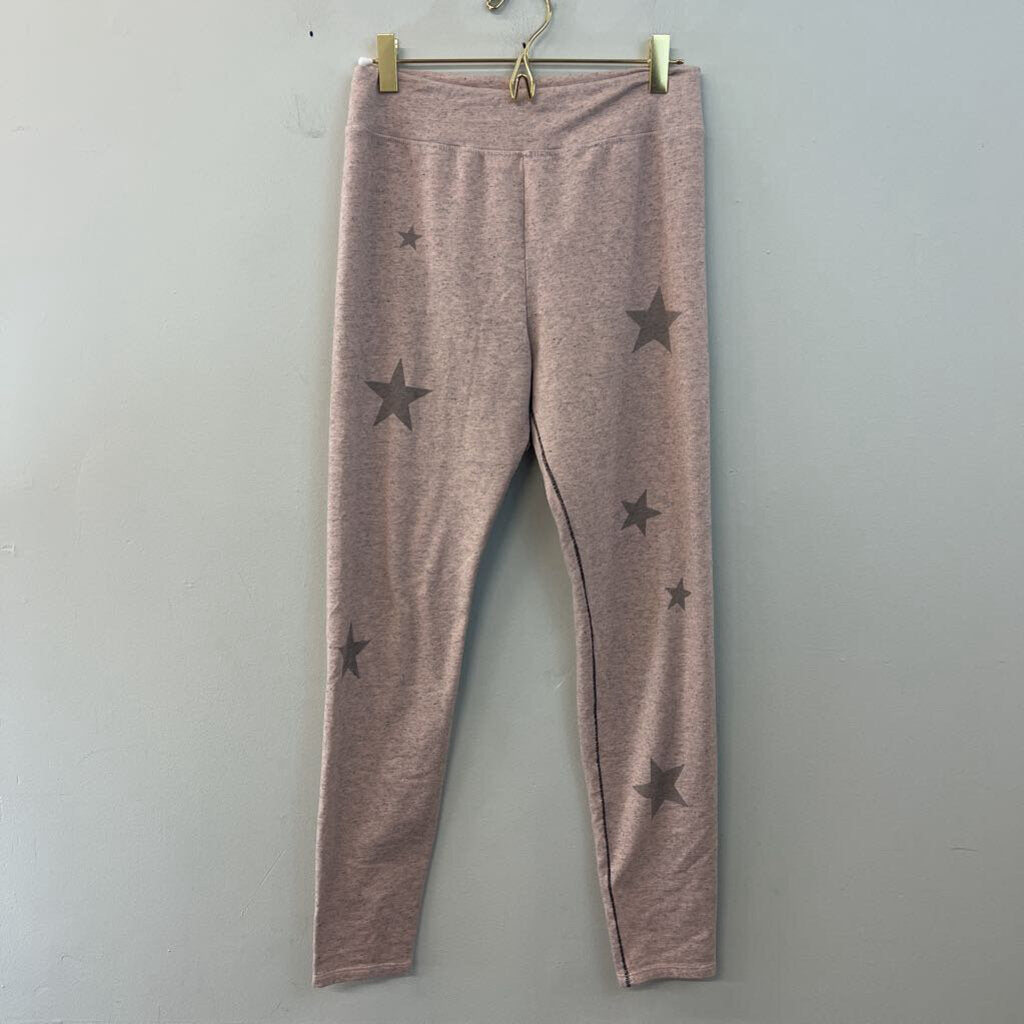 Sundry Pink Star Print Soft Leggings 1
