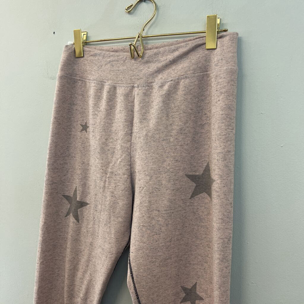 Sundry Pink Star Print Soft Leggings 1