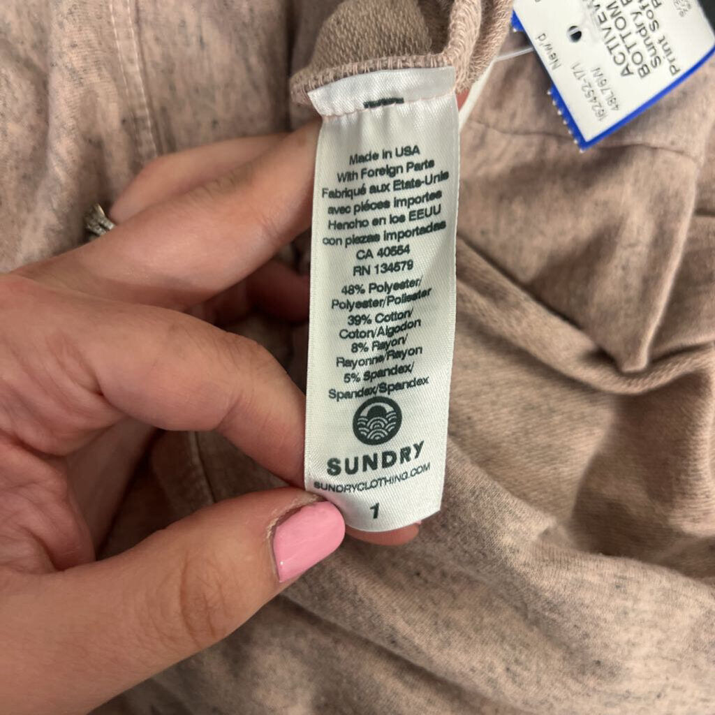 Sundry Pink Star Print Soft Leggings 1