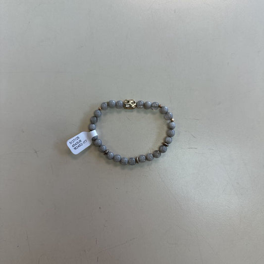 Grey/ Gold Beaded Stretchy Bracelet