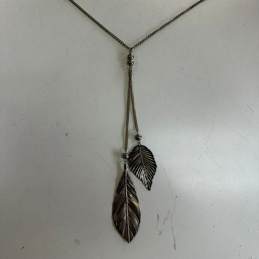 Gold Leaf Pendant Long Necklace
