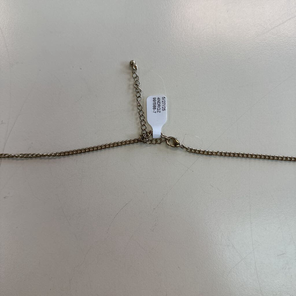 Gold Leaf Pendant Long Necklace