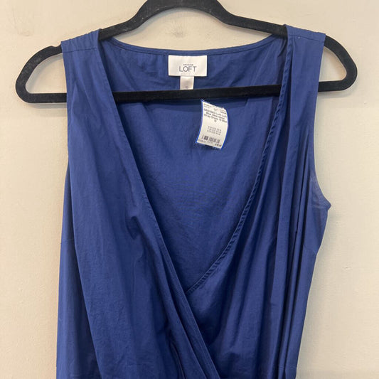 Loft Blue Sleeveless Wrap Dress 10