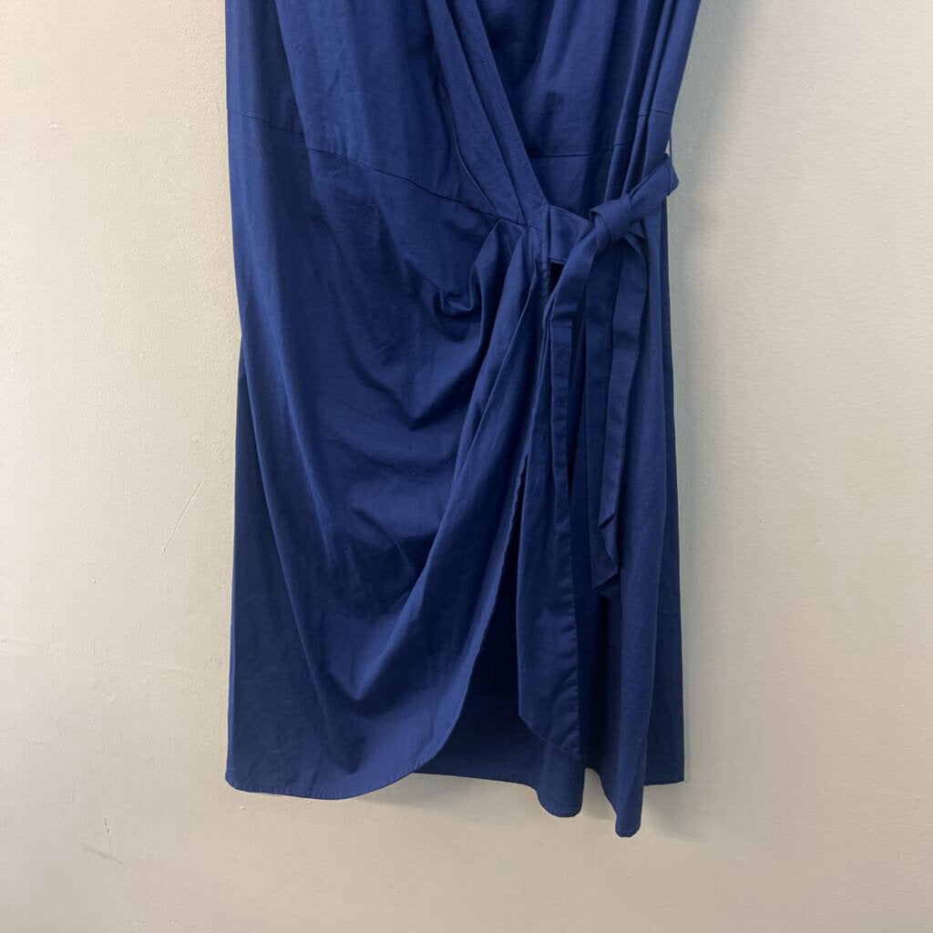 Loft Blue Sleeveless Wrap Dress 10