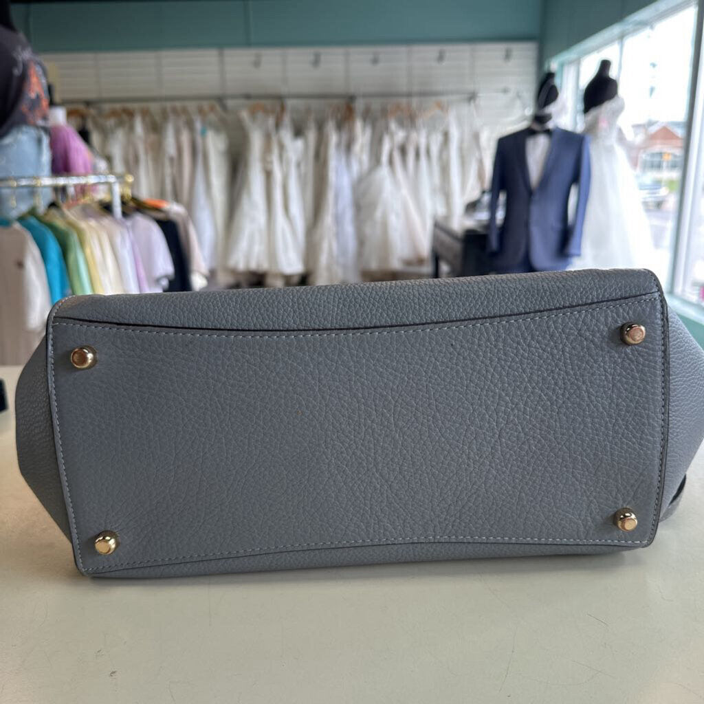 Coach Grey Pebbled Leather/ Suede Kleo Carryall Purse