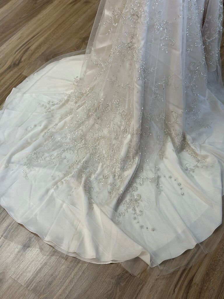 Casablanca Light Gold Beaded Strapless Bridal Gown 12