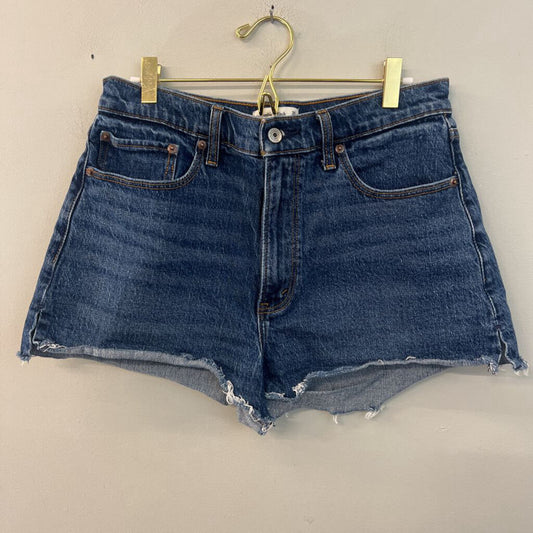 Abercrombie and Fitch Dark Wash The Mom Short High Rise Denim Shorts 10