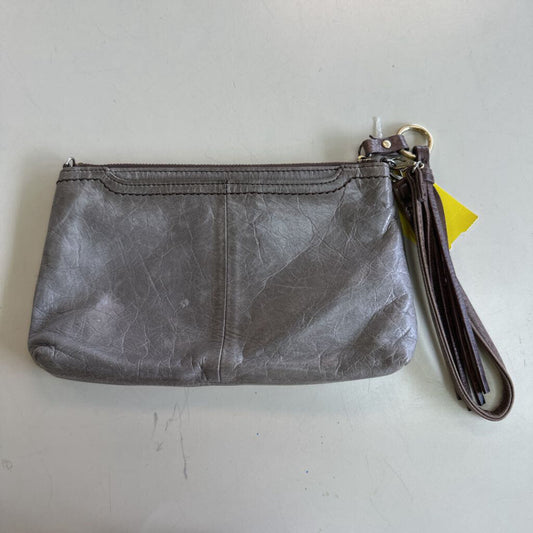 Hobo Grey Leather Wristlet Pouch