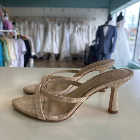 Gianni Bini Beige Woven Strappy Heel Sandals 7