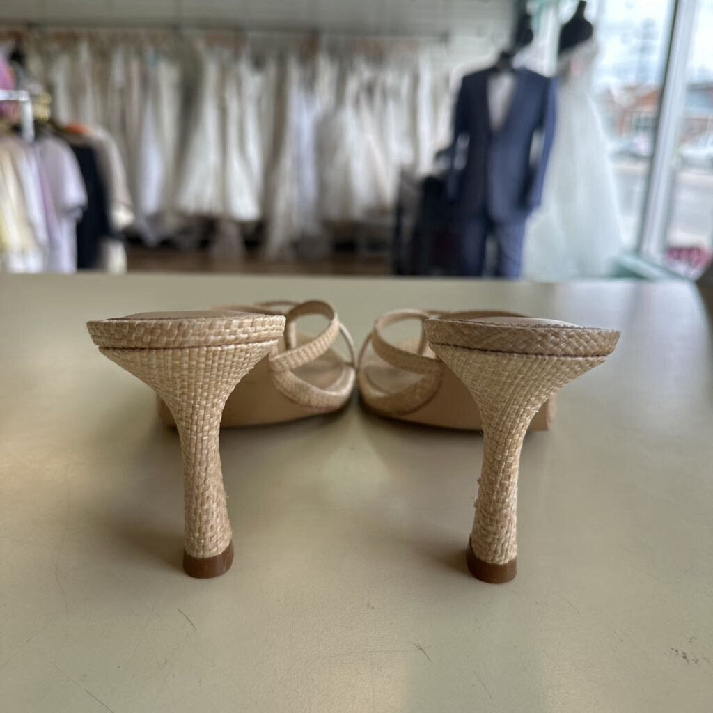 Gianni Bini Beige Woven Strappy Heel Sandals 7