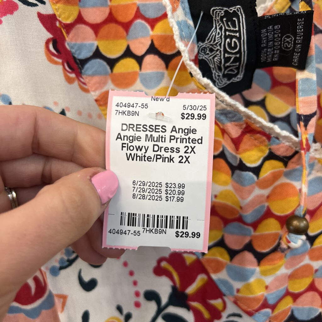 Angie Multi Printed Flowy Dress 2X