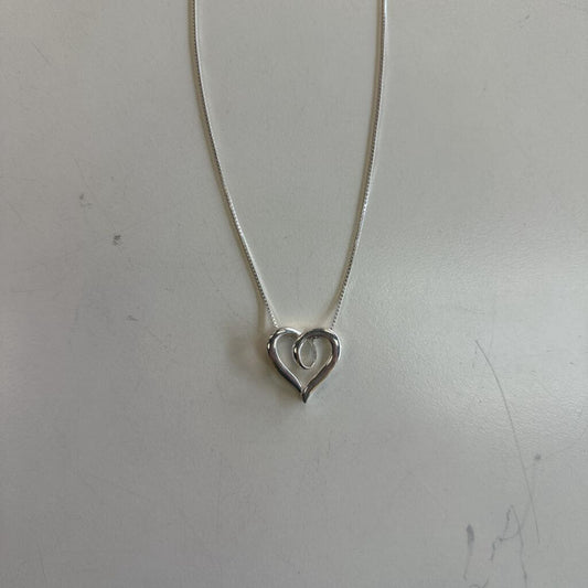 Sterling Silver Open Heart Necklace